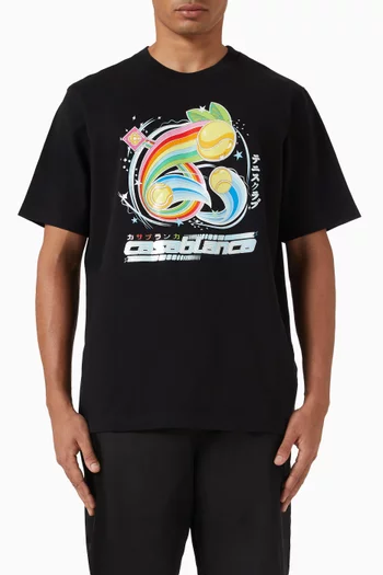 تي شيرت بطبعة Manga Tennis Ball قطن