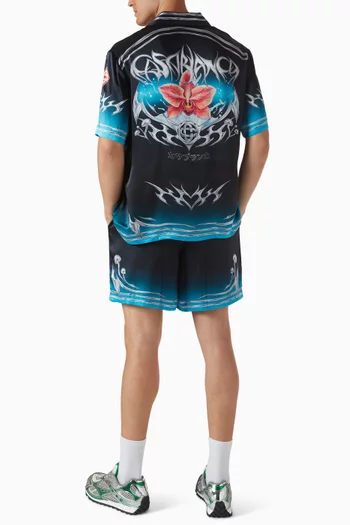 قميص بنقشة بليدز حرير ستان