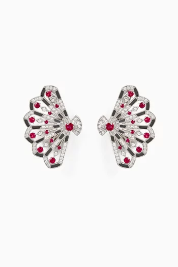 Fanfare Symphony Diamond Earrings in 18kt White Gold