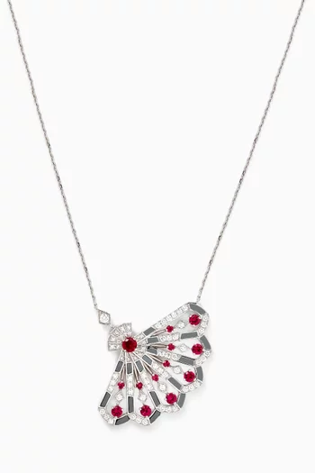 Fanfare Symphony Diamond Necklace in 18kt White Gold