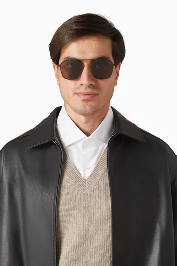 Orizzonte Aviator Sunglasses in Metal