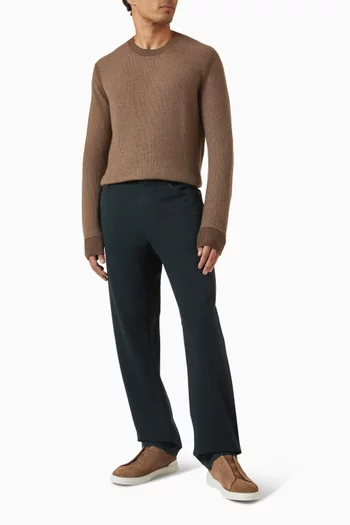Straight-leg Pants in Cotton-cashmere