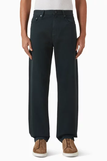 Straight-leg Pants in Cotton-cashmere