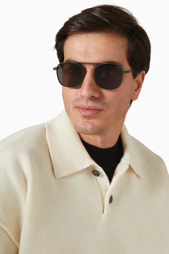 Orizzonte Aviator Sunglasses in Metal