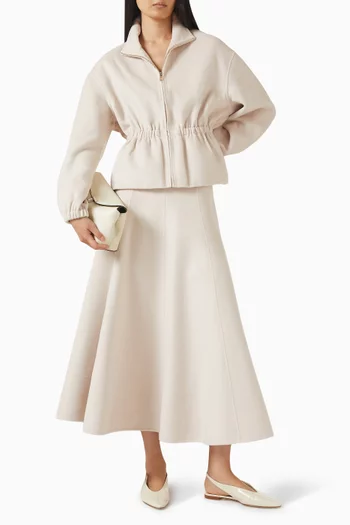 جاكيت بياقة عالية مزيج صوف