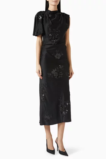 فستان بدرابيه مطرز بالخرز ستان