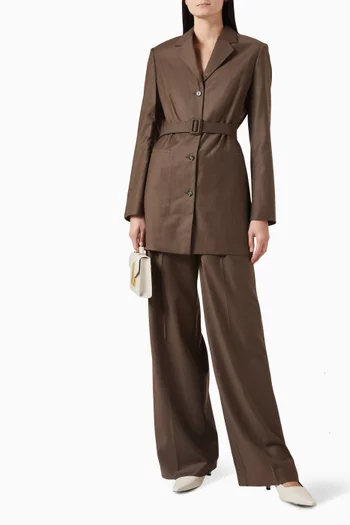 Belted Blazer in Wool