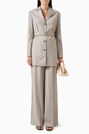 Belted Blazer in Wool