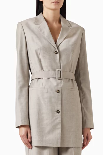Belted Blazer in Wool