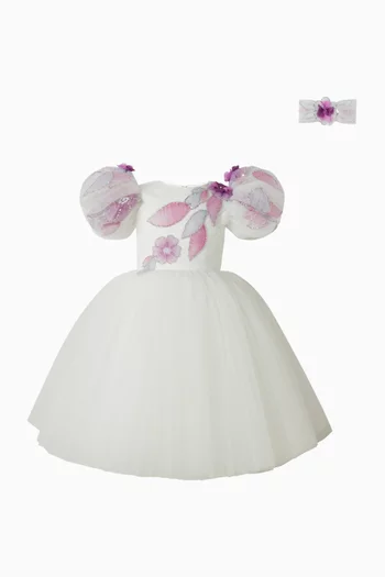 Phlox Embellished Dress in Tulle