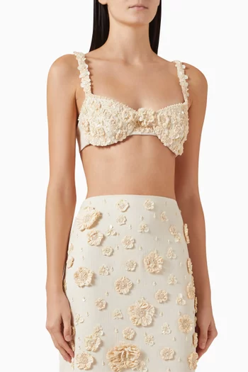 بلوزة ريمي مطرزة بزهور