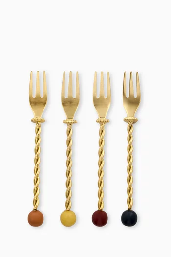 Torchon Dessert Forks, Set of 4