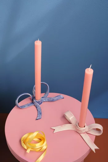 Fiocco Bow Candle Holder in Porcelain