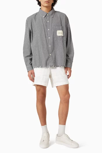 Distressed Farmer's Shirt in Cotton