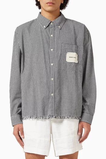 Distressed Farmer's Shirt in Cotton