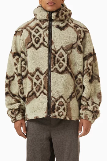 Burned Shield Sherpa Hoodie in Fleece