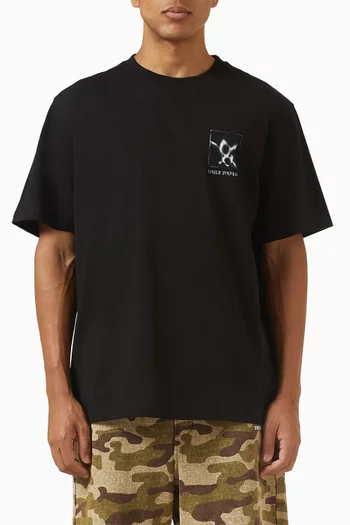 تي شيرت بنقشة مربعات قطن