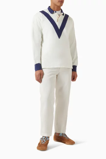 تي شيرت رغبي بتصميم شيفرون قطن فليميه