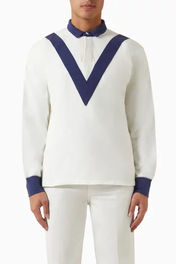 تي شيرت رغبي بتصميم شيفرون قطن فليميه