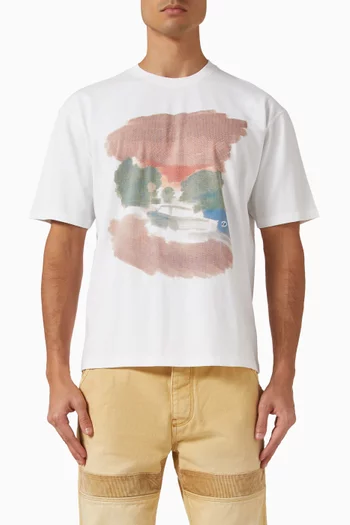 Street-print Crewneck T-shirt