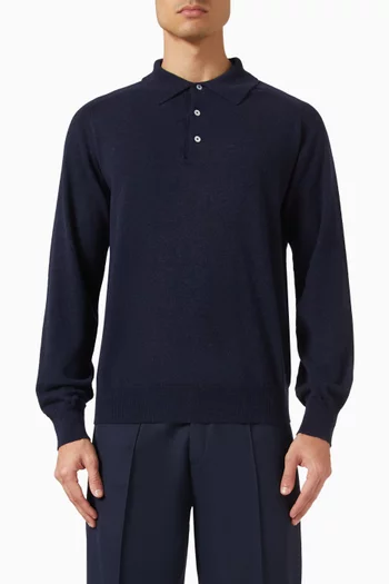 Knit Polo Shirt in Wool