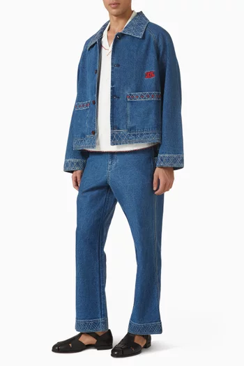 جاكيت مطرز دينم