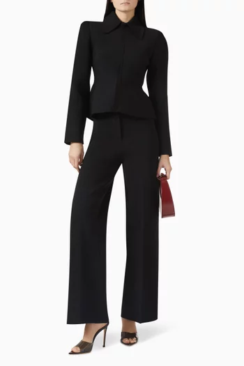 Peplum Jacket in Crepe-knit