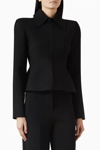 Peplum Jacket in Crepe-knit