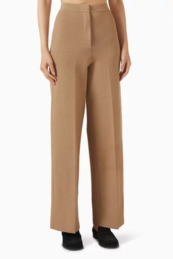 Wide-leg Pants in Crepe-knit