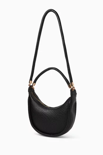 Logo Shoulder Bag in Hammered Eco-leather