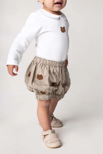 Carson Bear Print Bloomers in Organic cotton