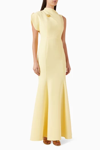 فستان سهرة بكتف مكشوف