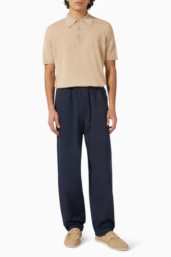 Elastic-waist Pants in Cotton