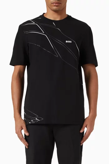 Active T-shirt in Moisture-wicking Stretch Piqué