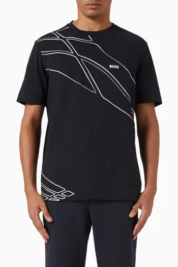 Active T-shirt in Moisture-wicking Stretch Piqué