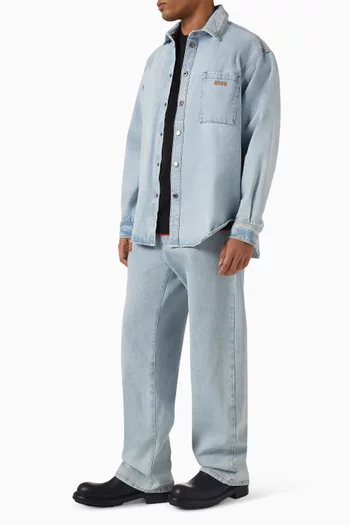 قميص مزين بتطريزات دينم