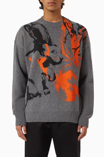 Paint Splatter-print Sweater in Knit