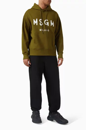 Logo Print Hoodie in Cotton