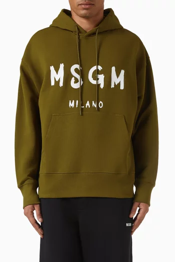 Logo Print Hoodie in Cotton