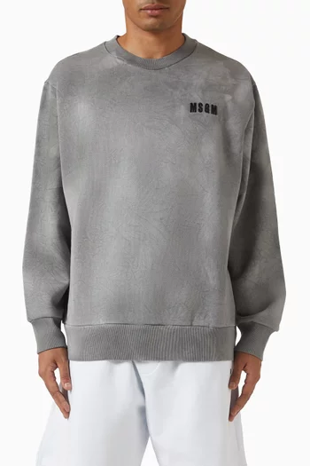 Tie-dye Logo-embroidered Sweatshirt in Cotton