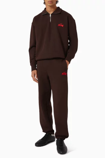 Embroidered Logo Sweatpants in Cotton-fleece