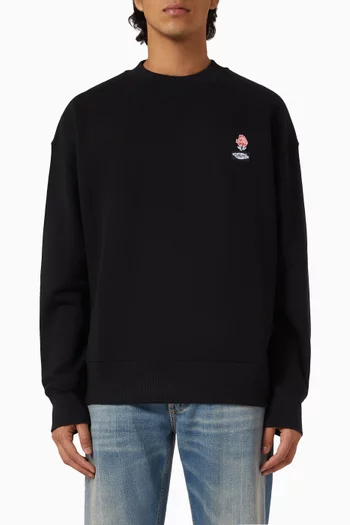 Embroidered Logo Sweatshirt in Cotton-fleece