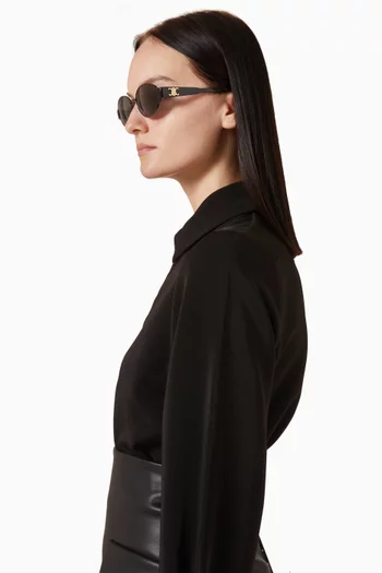 Triomphe 01 Oval-frame Sunglasses in Metal