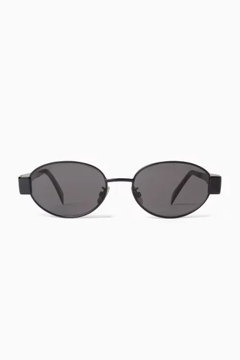 Triomphe 01 Oval-frame Sunglasses in Metal