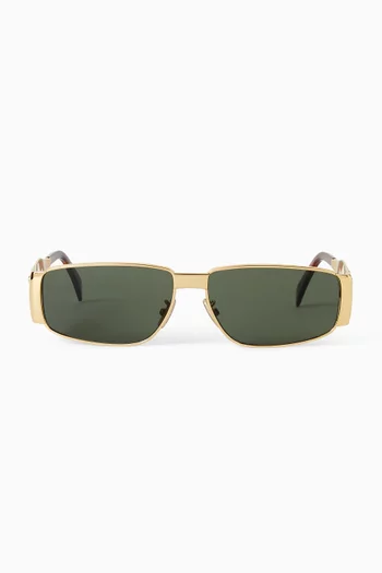 Triomphe Rectangular Sunglasses in Metal