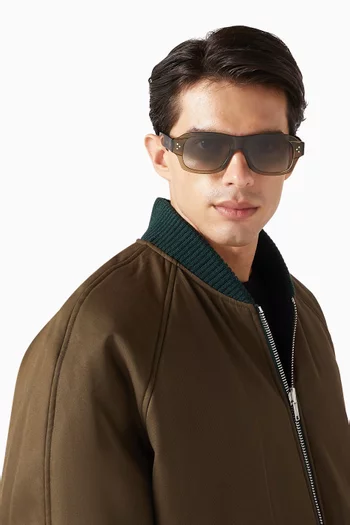 3 Dots HD Rectangle Sunglasses in Acetate