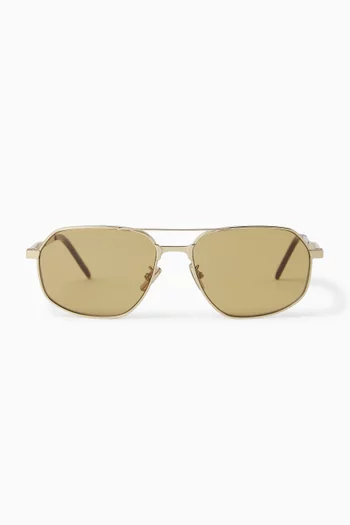 GV One Aviator Sunglasses in Metal