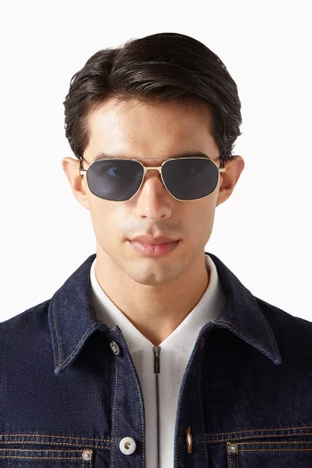 GV One Aviator Sunglasses in Metal