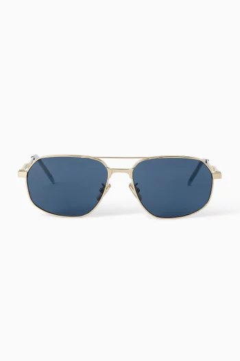 GV One Aviator Sunglasses in Metal