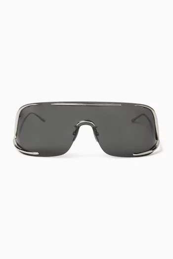 Signature Visor Sunglasses in Metal